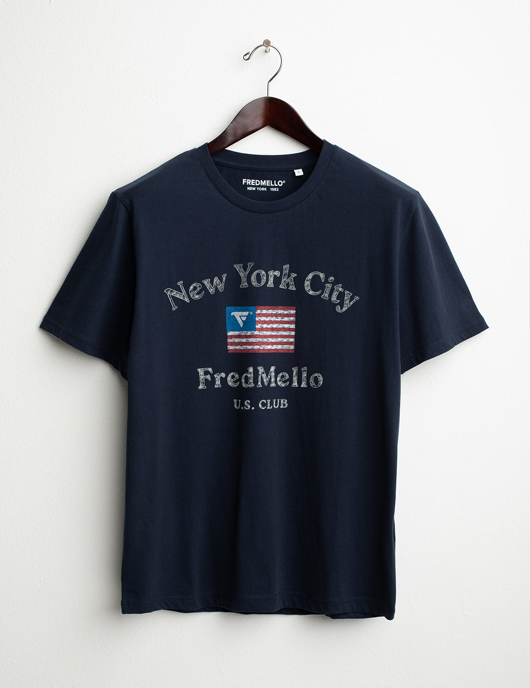 T-shirt girocollo con stampa effetto used uomo blue fm26s22tg cc-a0601 T-shirt girocollo con stampa effetto used