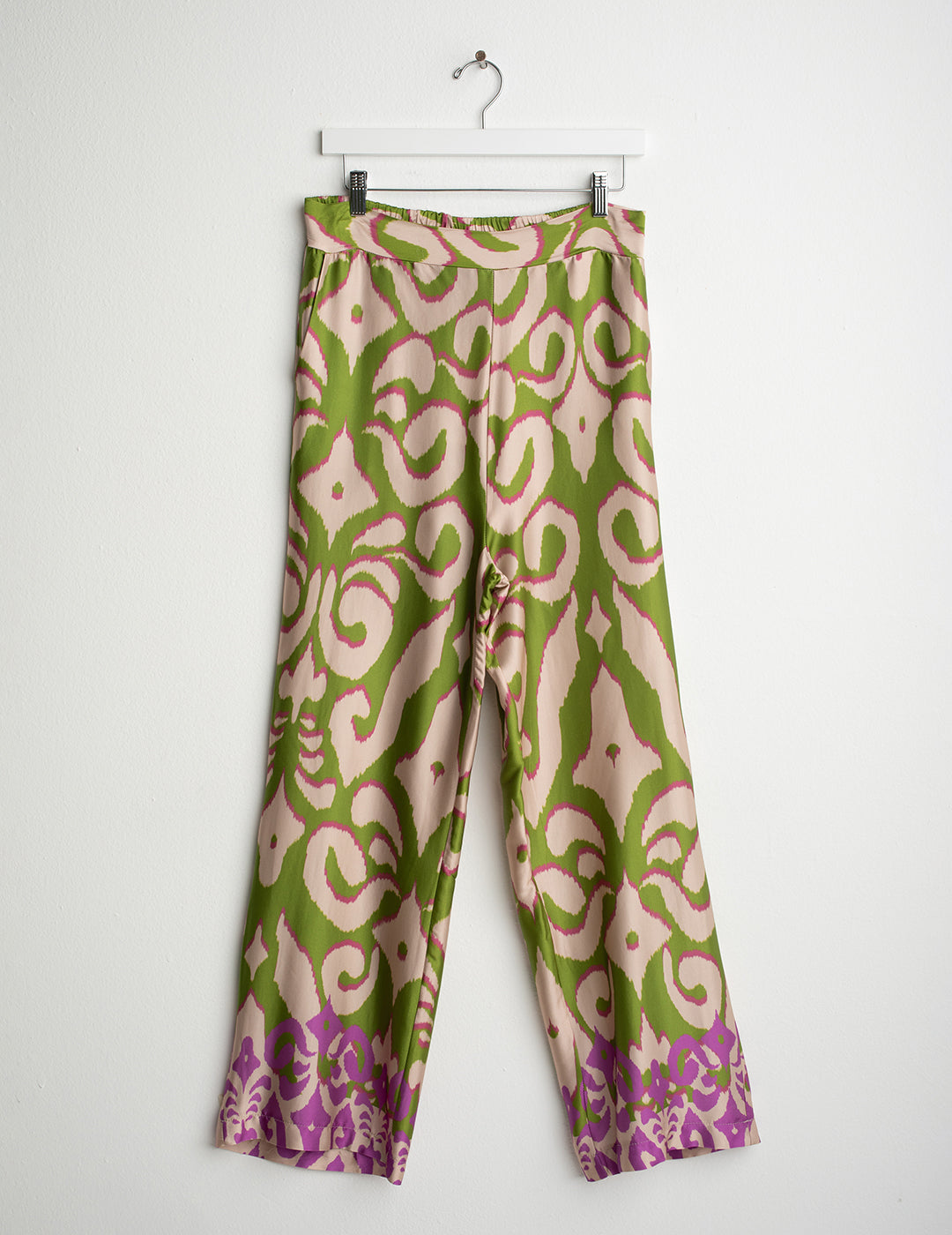 Printed Satin Trousers woman sage fw26s30pt cc-a0811 Printed Satin Trousers