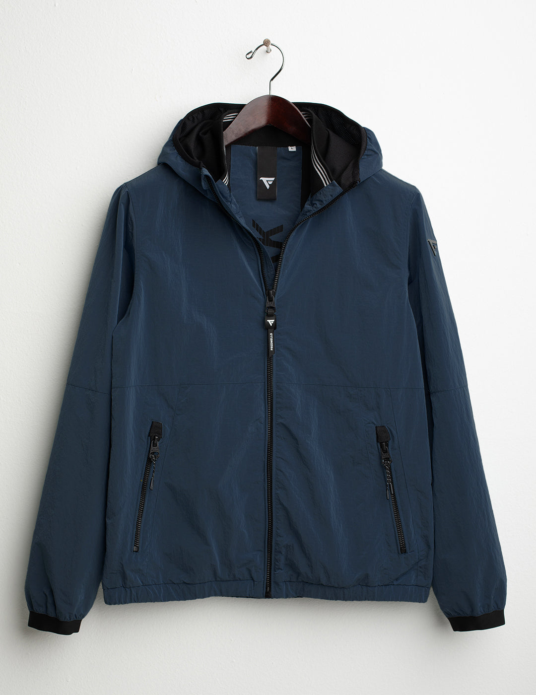 Giacca Windbreaker con cappuccio uomo blue fm26s03ku cc-a0601 CAPOSPALLA GIUBBOTTO UNITO MAN
