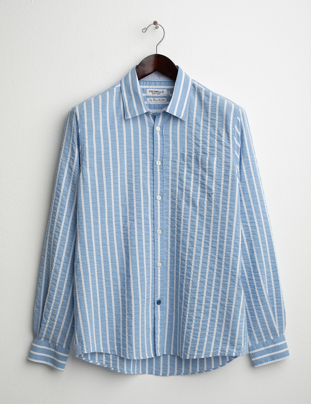 Camicia in seersucker uomo light blue fm26s13ct cc-a1001 CAMICIA M/L TINTOFILO MAN