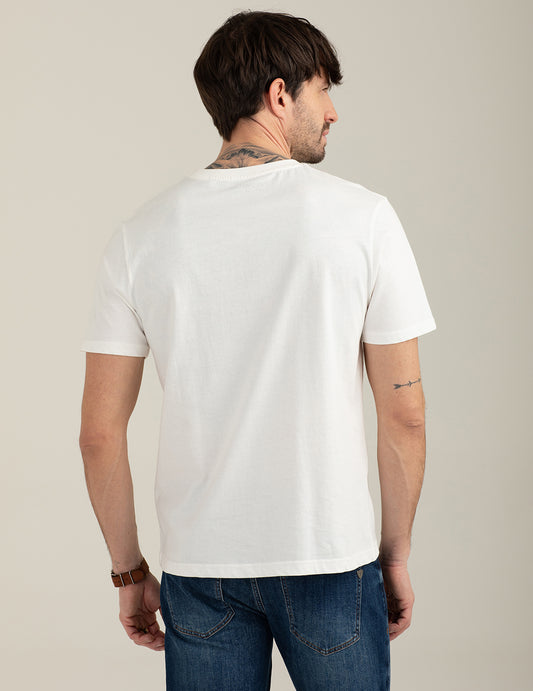 Crew Neck T-Shirt with Printed Graphic - back - 002