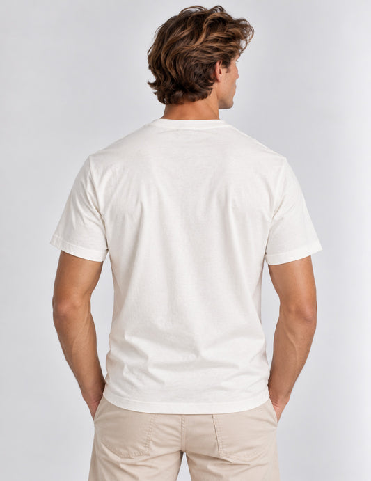 T-SHIRT GIROCOLLO CON GRAFICA RICAMATA - back - 002
