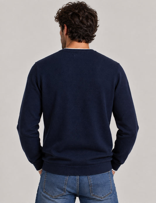 MAGLIA GIROCOLLO CON LAVORAZIONE A PUNTI - back - 002