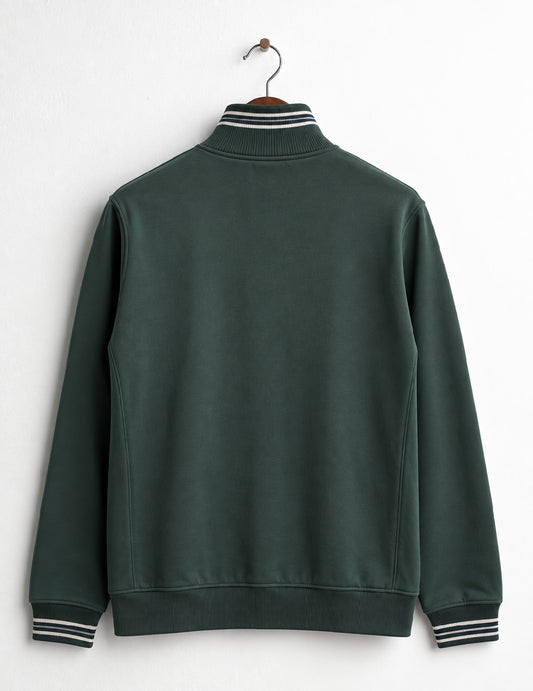 FELPA FULL ZIP CON DETTAGLI CHECK E RIGHE A CONTRASTO - back - 002