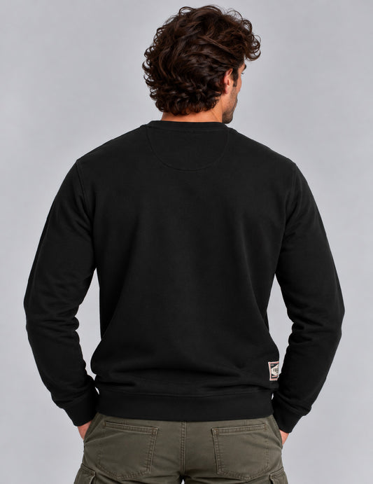 CREW-NECK SWEATSHIRT WITH EMBROIDERED GRAPHIC - back - 002