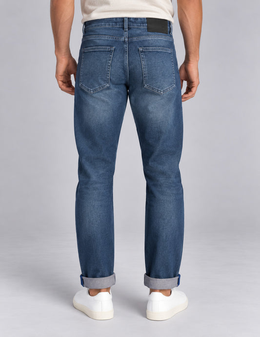 PANTALONE IN FELPA EFFETTO DENIM - back - 002