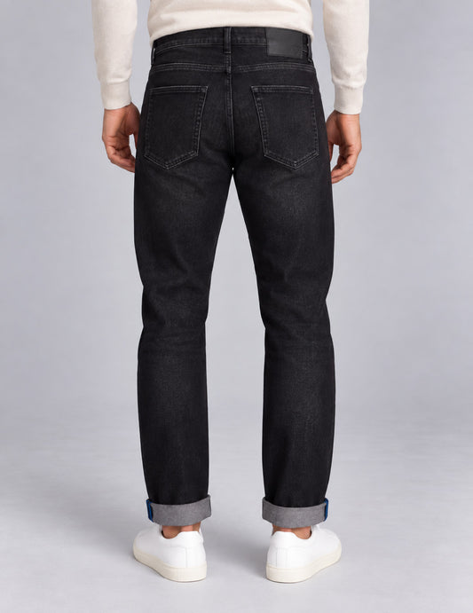 PANTALONE IN FELPA EFFETTO DENIM - back - 002