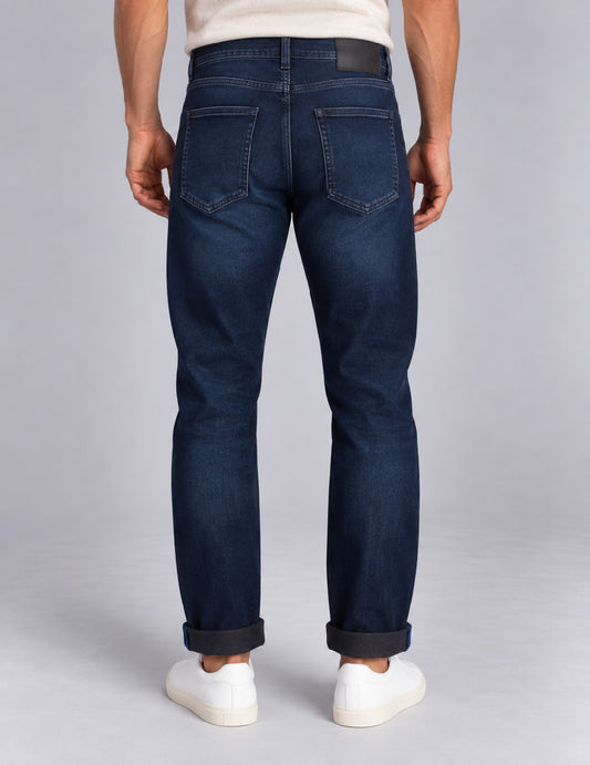 PANTALONE IN FELPA EFFETTO DENIM - back - 002