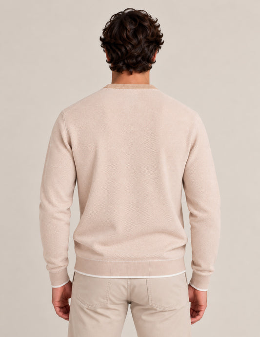 JACQUARD CREW-NECK SWEATER WITH CONTRAST DETAILS - back - 002