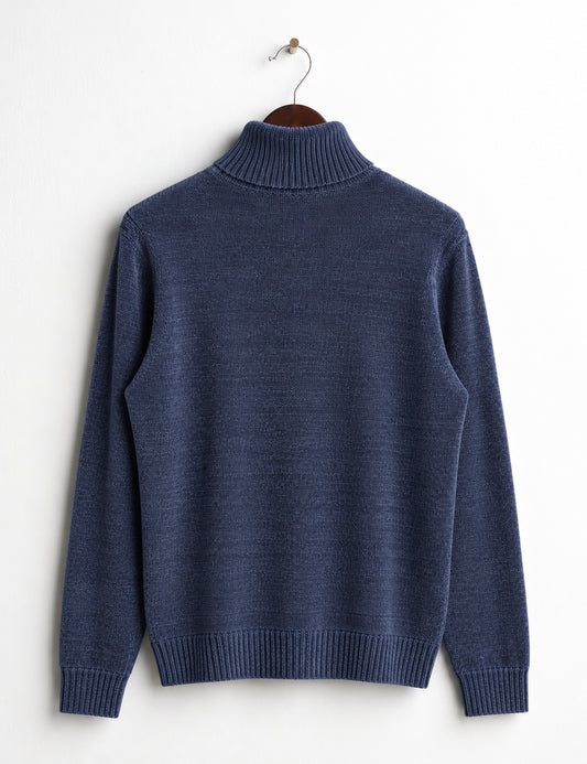 CHENILLE TURTLENECK SWEATER WITH TEXTURED STITCH DETAILS - back - 002