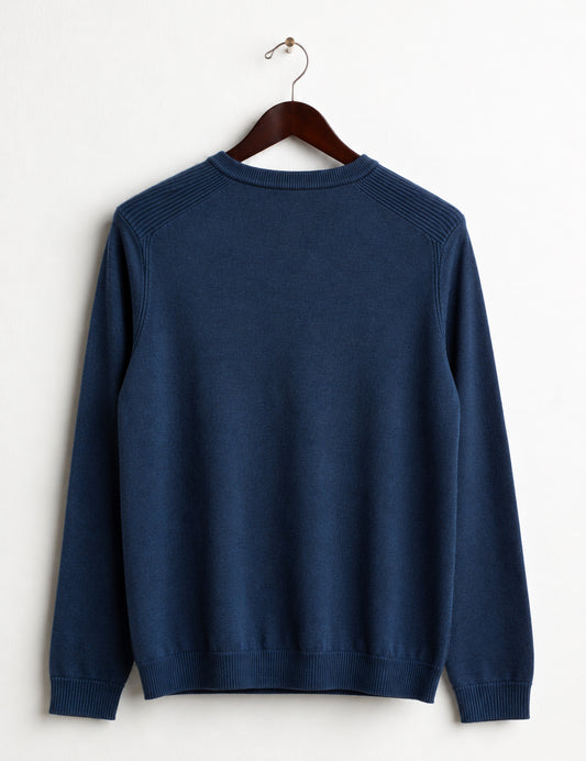 CREW-NECK SWEATER WITH CONTRAST LOGO - back - 002