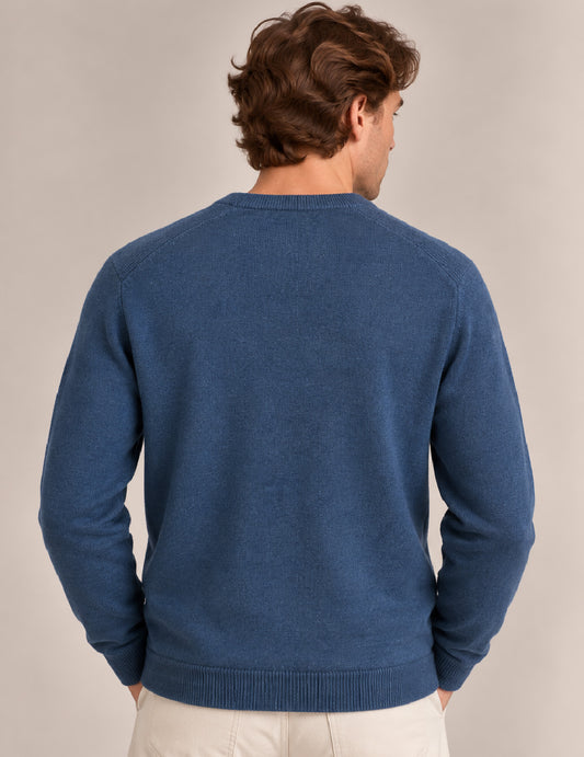 CREW-NECK SWEATER WITH CONTRAST LOGO - back - 002