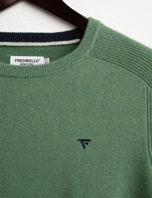MAGLIA GIROCOLLO CON LOGO A CONTRASTO - back - 002
