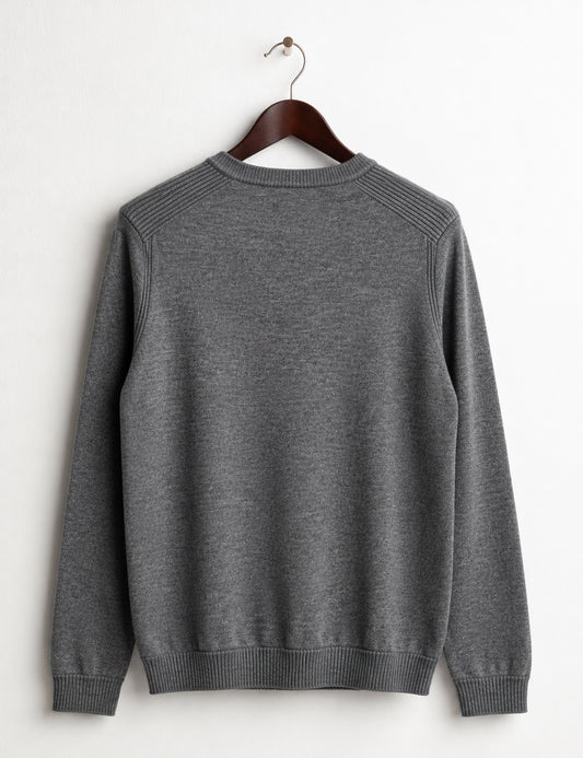 CREW-NECK SWEATER WITH CONTRAST LOGO - back - 002
