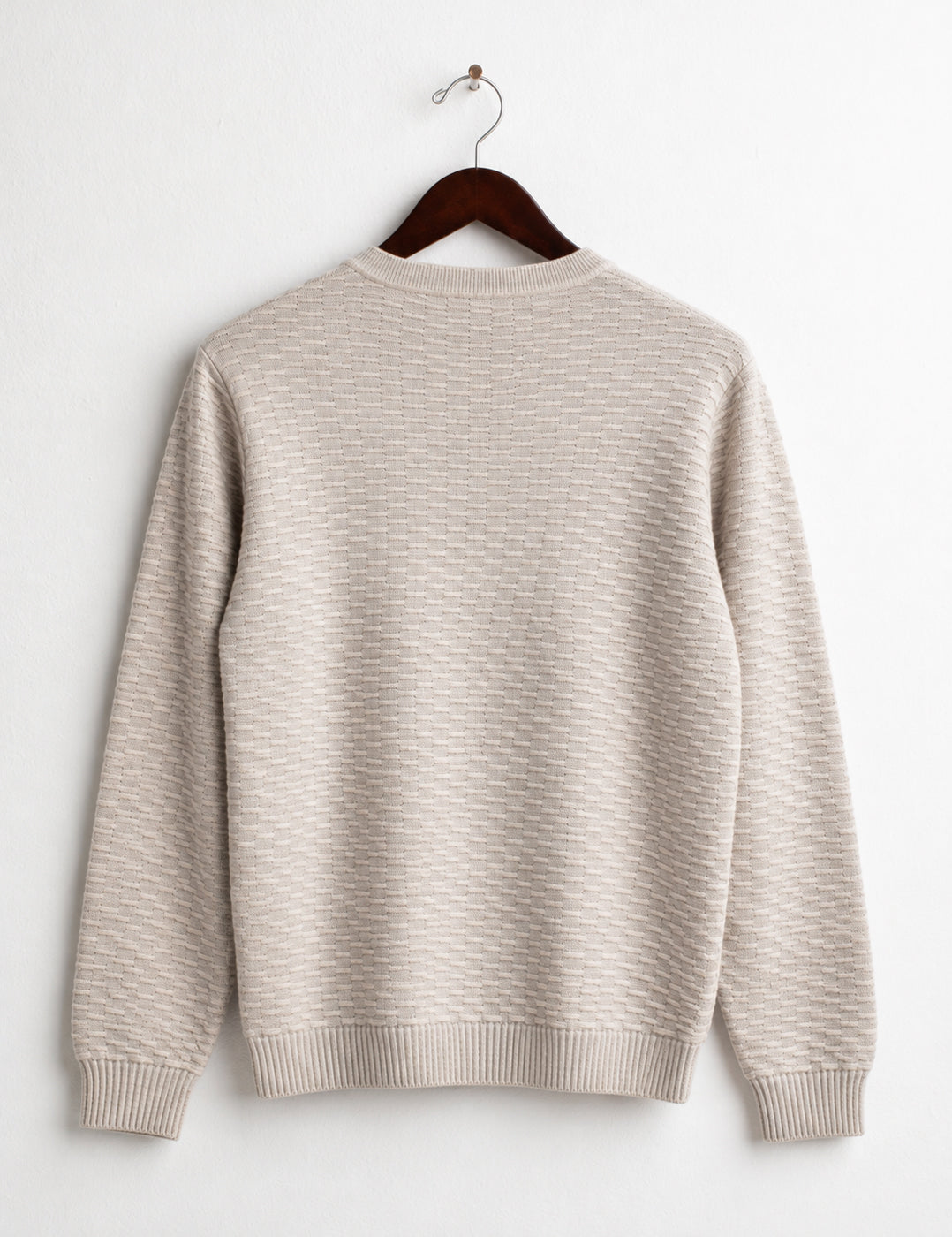 MAGLIA GIROCOLLO CON LAVORAZIONE GEOMETRICA uomo ivory melange fm26w46mg cc-a0911 MAGLIA M/L G/C FANTASIA MAN