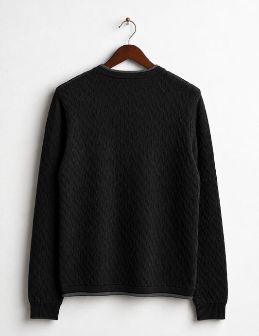MAGLIA GIROCOLLO CON LAVORAZIONE GEOMETRICA - back - 002