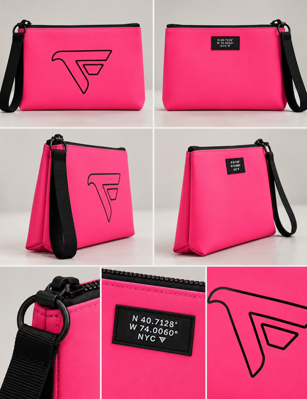 Pochette in neoprene con logo stampato uomo fuxia fluo fmcarry cc-a0414 BORSA UNITO