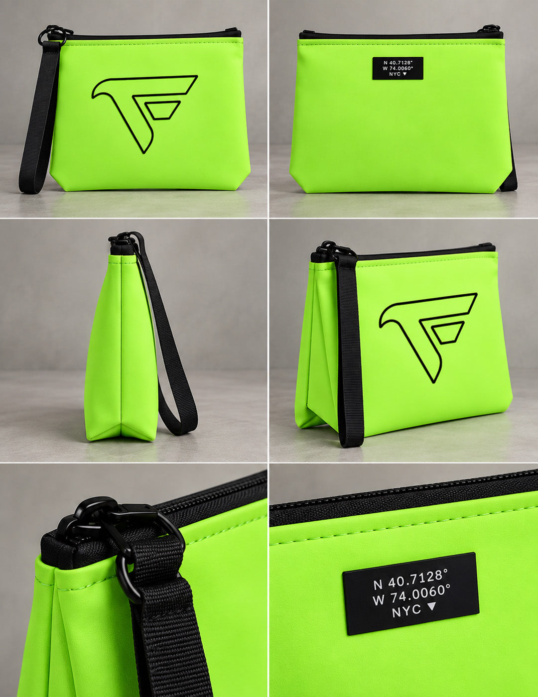 Neoprene Pouch with Outline Logo man green fluo fmcarry cc-a0825 BORSA UNITO