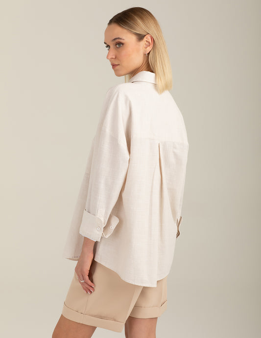 Camicia a manica lunga a righe - back - 002