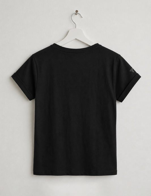 T-shirt girocollo con grafica e applicazioni - back - 002