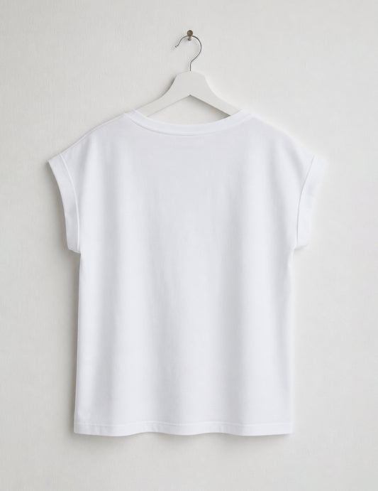 T-shirt girocollo con applicazioni di perle e borchie - back - 002
