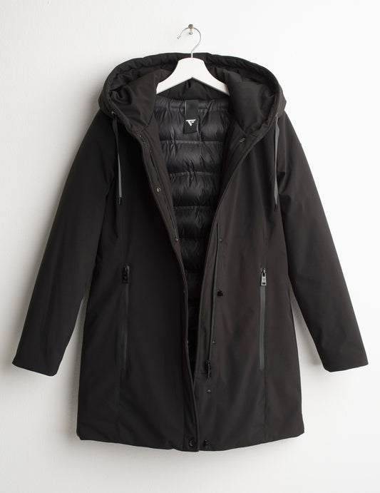 LONG PADDED HOODED JACKET - back - 002