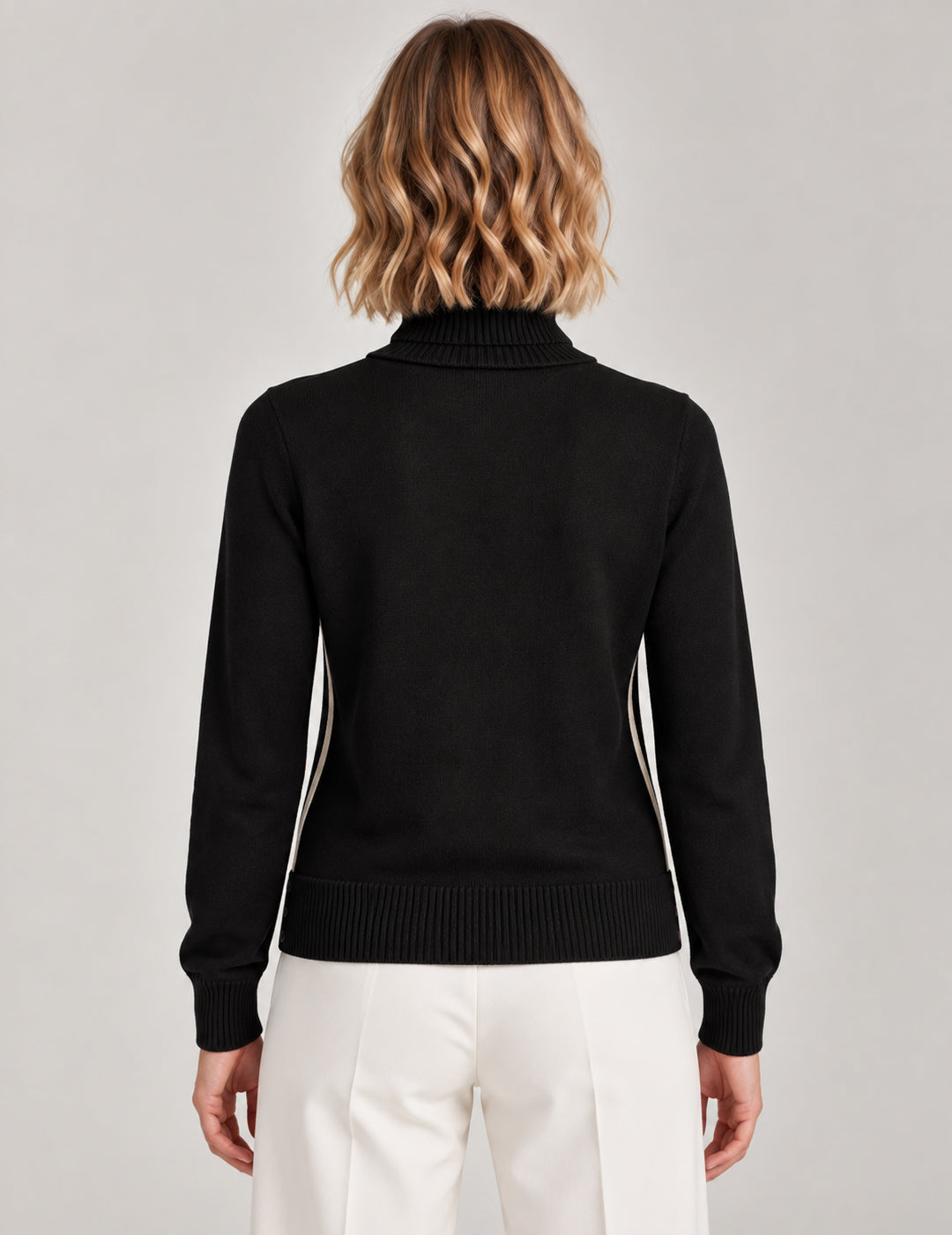 MAGLIA DOLCEVITA CON DETTAGLI A CONTRASTO donna black fw26w03md cc-a0951 MAGLIA M/L DOLCEVITA UNITO