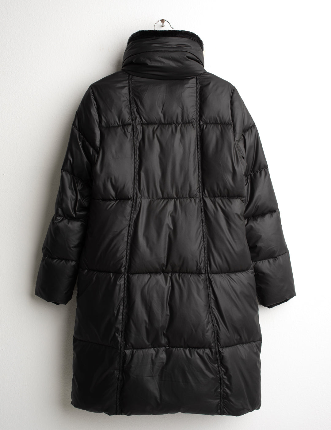 LONG PUFFER JACKET WITH FUR-LOOK COLLAR woman black fw26w05ku cc-a0951 CAPOSPALLA UNITO WOMAN