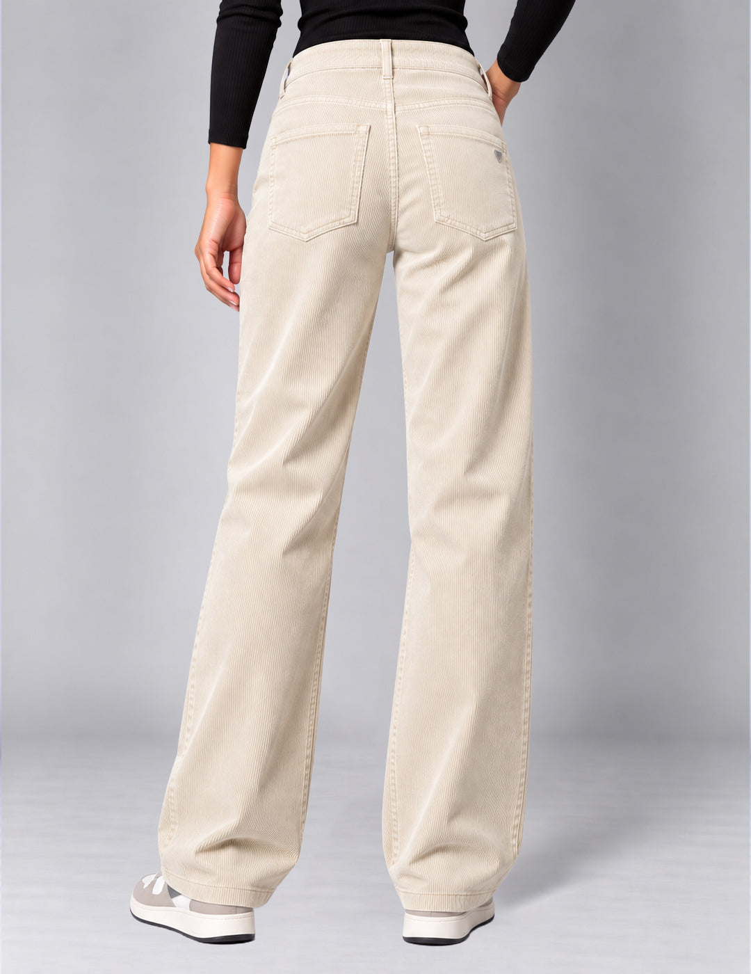 PANTALONE CHINO IN COSTINA donna ivory fw26w07pu cc-a0910 PANTALONE UNITO WOMAN