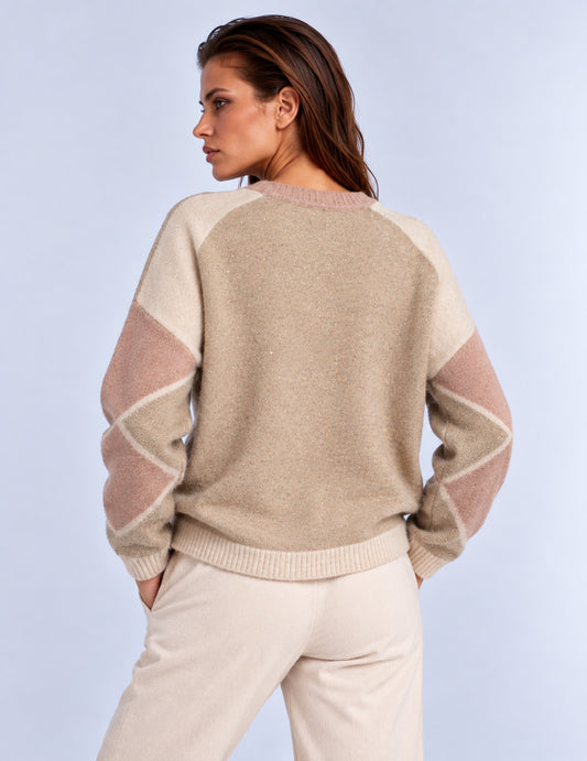 CARDIGAN A FANTASIA GEOMETRICA CON MICRO-PAILLETTES - back - 002