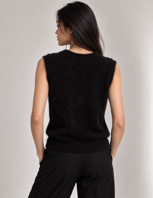 MAGLIA GIROCOLLO SMANICATA CON PIETRE RICAMATE - back - 002