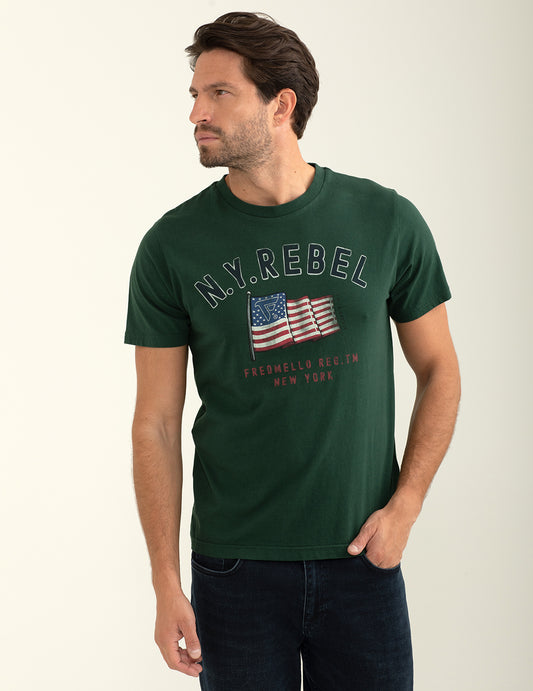 T-shirt girocollo a manica corta uomo forest fm24w10tg cc-a0806