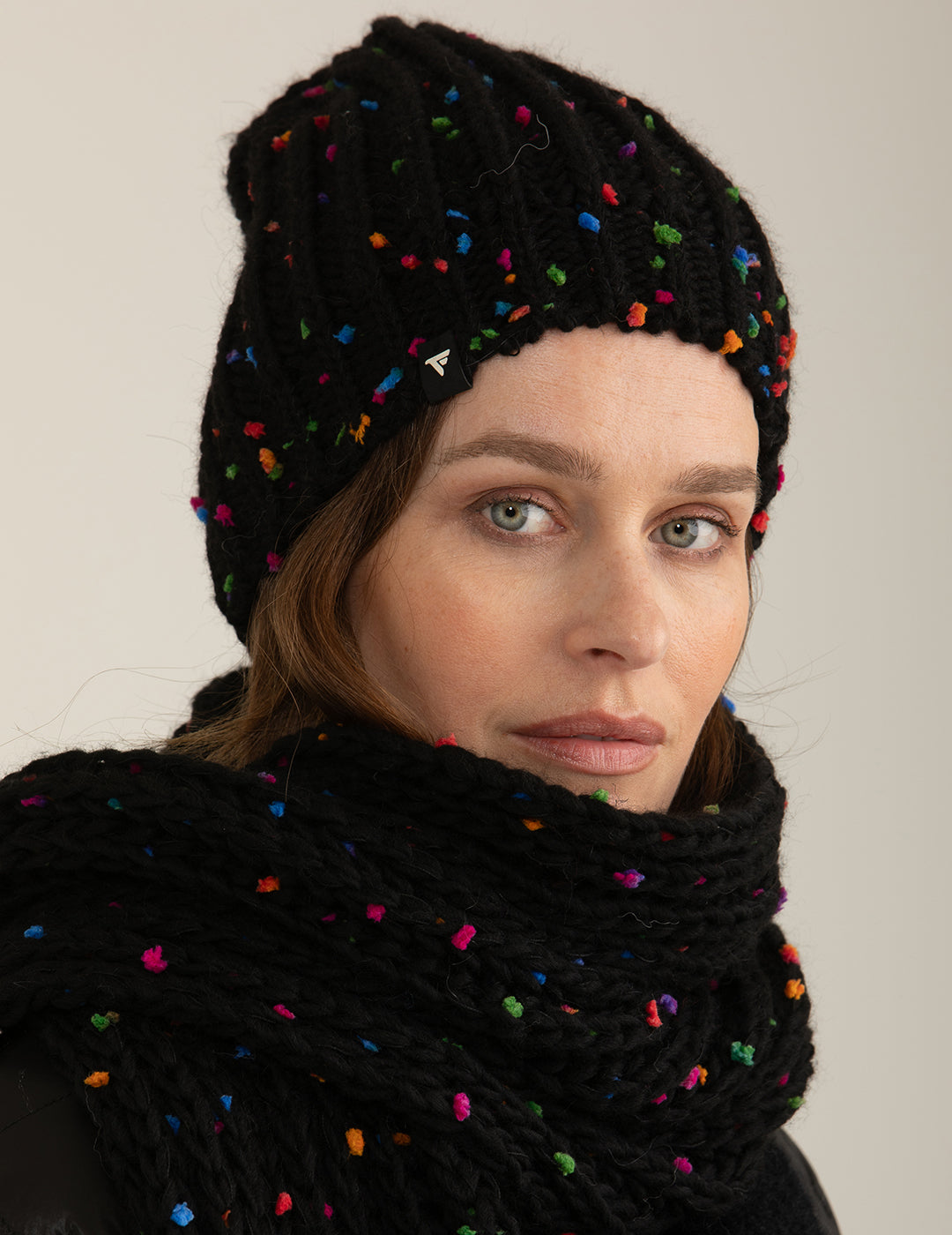 Beany in maglia donna black fw24w06hm cc-a0951 Beany in maglia