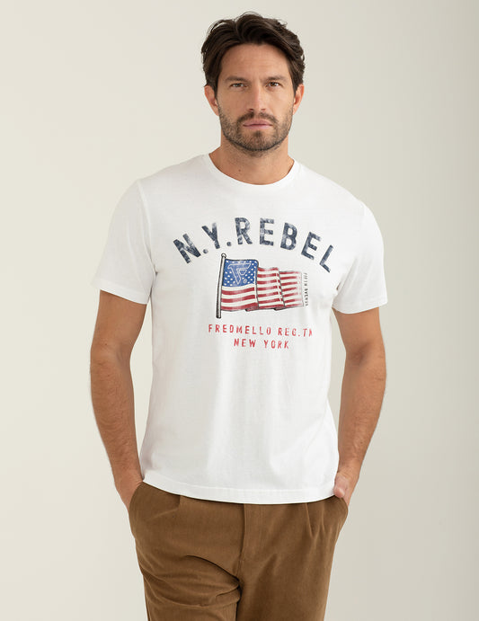 T-shirt girocollo a manica corta uomo white fm24w10tg cc-a0001