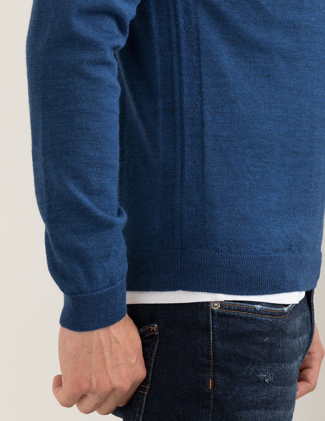 Maglia girocollo a maniche lunghe uomo ocean fm24w01mg cc-a0704 Maglia girocollo a maniche lunghe