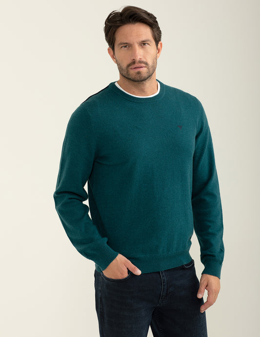 Maglia girocollo a maniche lunghe uomo petrol fm24w31mg cc-a0810