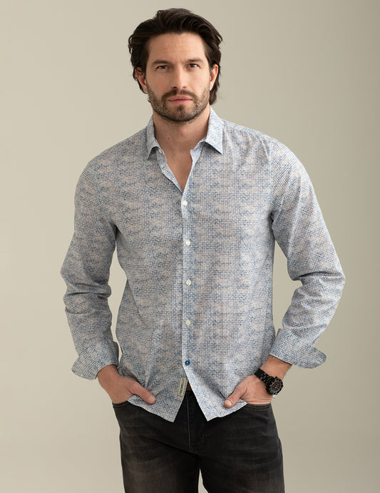 Voile Shirt Printed Allover man light blue fm25s11cs cc-a1001 Voile Shirt Printed Allover