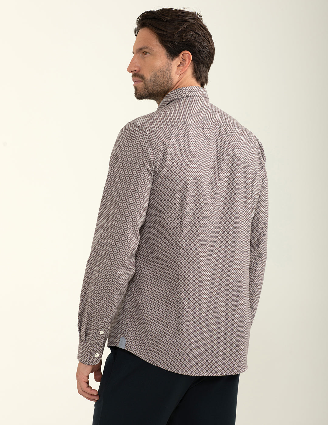 Camicia in flanella con fantasia stampata allover uomo must fm24w12cs cc-a0306 Camicia in flanella con fantasia stampata allover