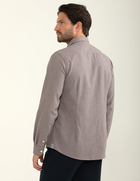Camicia in flanella con fantasia stampata allover - back - 002