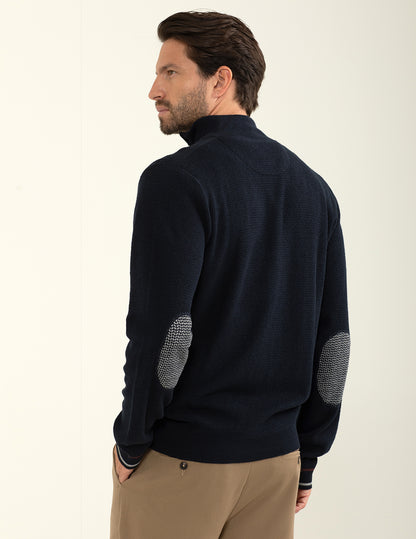 Maglia cardigan con zip e collo alto