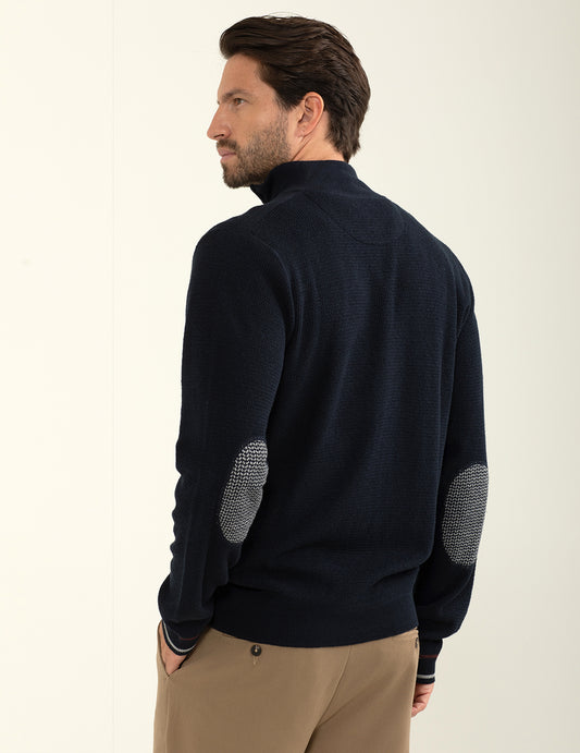 Maglia cardigan con zip e collo alto - back - 002