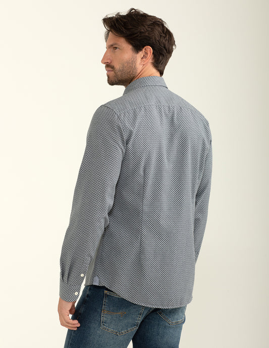 Camicia in flanella con fantasia stampata allover - back - 002