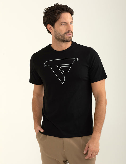 T-shirt girocollo a manica corta uomo black fm24w01tg cc-a0951