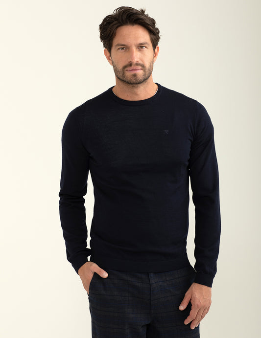Maglia girocollo a maniche lunghe uomo dark blue fm24w01mg cc-a1201