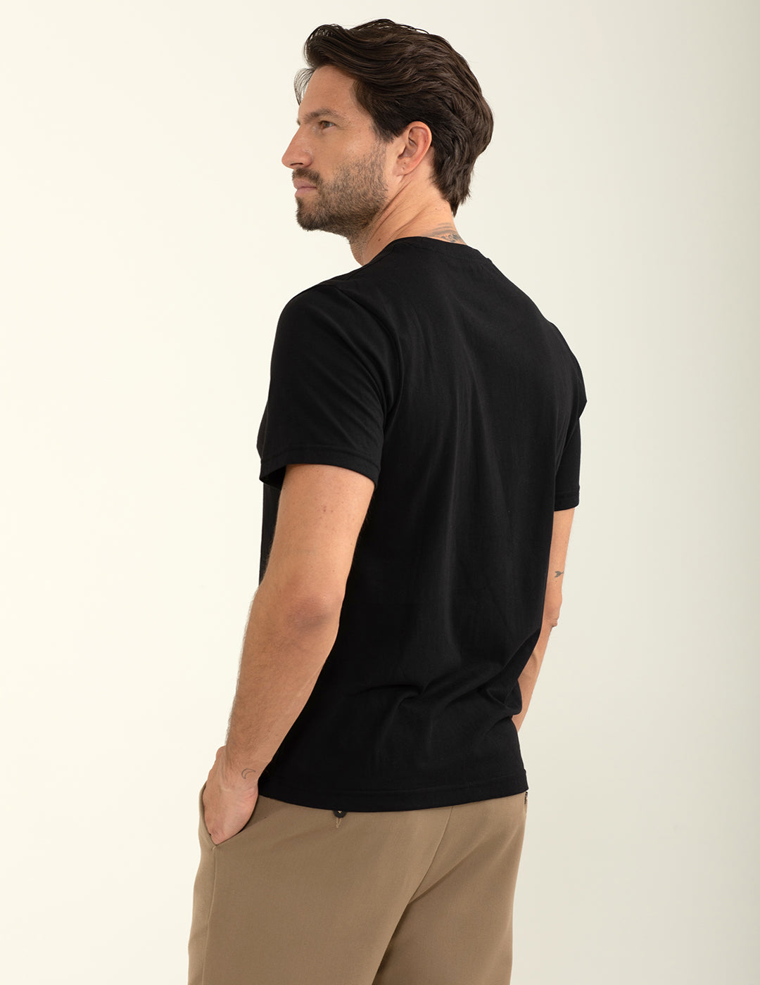 T-shirt girocollo a manica corta uomo black fm24w01tg cc-a0951 T-shirt girocollo a manica corta