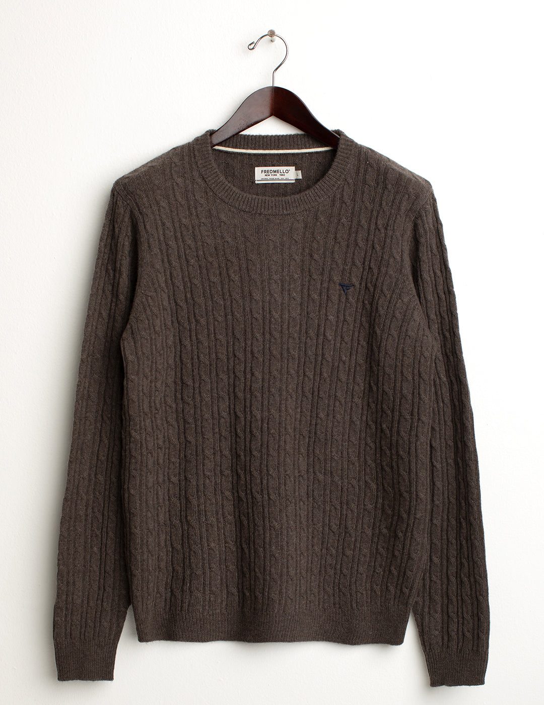 Maglia girocollo a maniche lunghe uomo mud melange fm24w33mg cc-a0108 Maglia girocollo a maniche lunghe