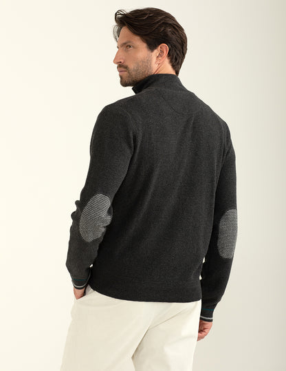 Maglia cardigan con zip e collo alto