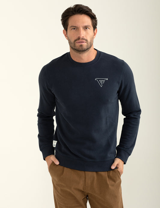 Felpa girocollo logo in outline stampato uomo blue fm24w02fg cc-a0601