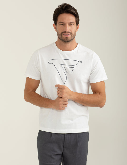T-shirt girocollo a manica corta uomo white fm24w01tg cc-a0001