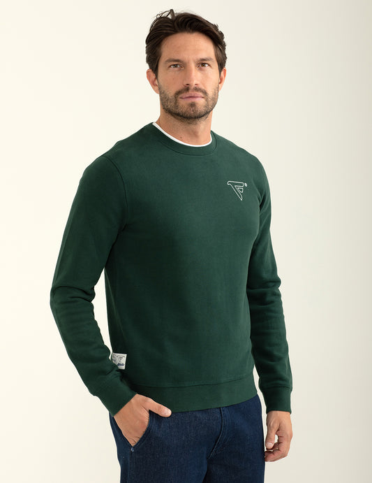 Felpa girocollo logo in outline stampato uomo forest fm24w02fg cc-a0806